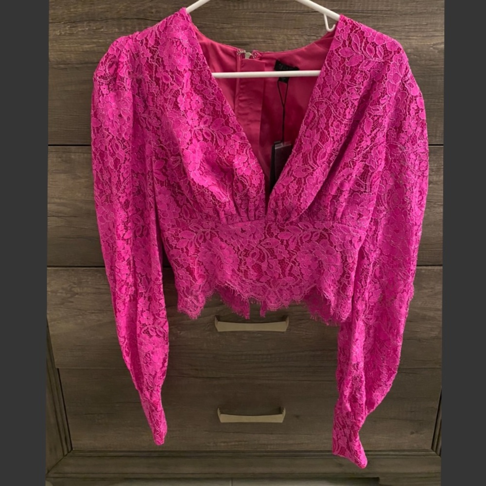 NBD Merlot Blouse in Magenta